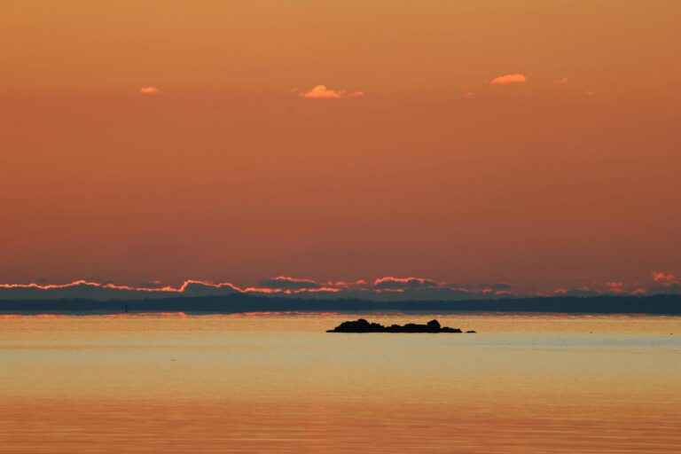 serene winter sunrise at cove island park